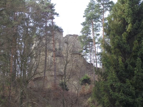 oryginalnie ukształtowane wychodnie, grzędy i potężne bloki skalne - dziś ukryte  w lesie i zakrzaczeniu, niewidoczne są od drogi, w zimie - gdy nie ma listowia