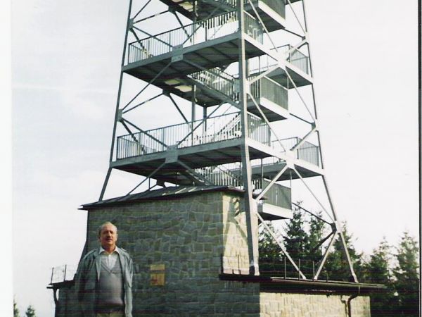 przy platformie widokowej na górze Czantoria Wielka - 995m npm.