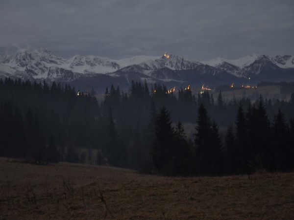 Widok na Tatry - noc sylwestrowa