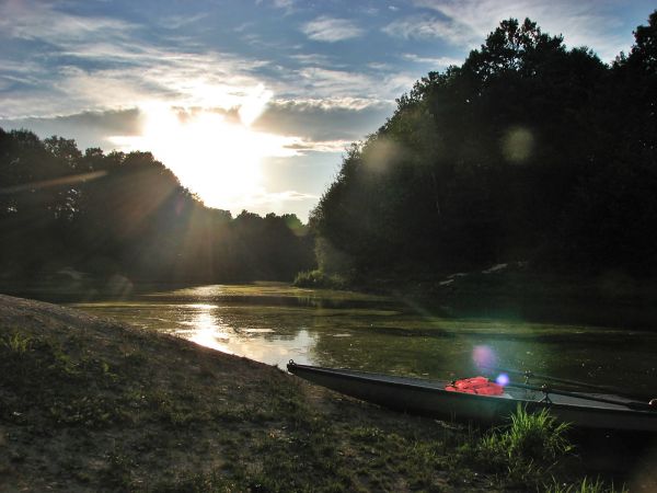 Zachód słońca nad Zbiornikiem Wodnym w Sieniawie