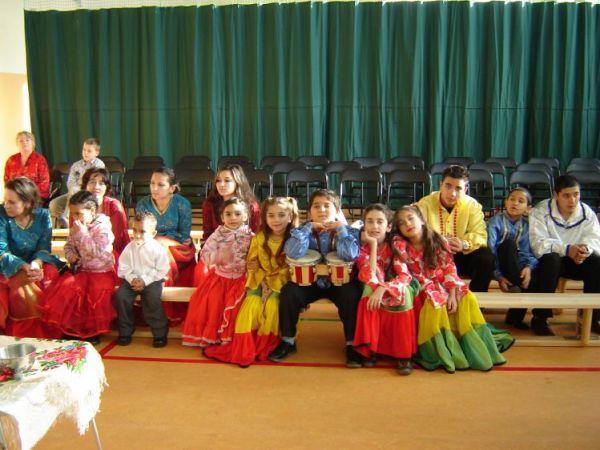 Romowie z Maruszyny Dolnej podczas występu artystycznego w Podsarniu