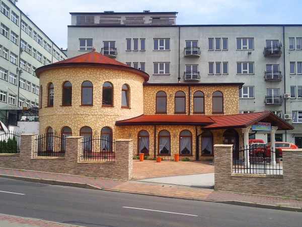 Zabudowania przy ulicy Modrzejowskiej w Będzinie