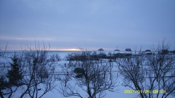 Osieczna - zimowy wschód słońca