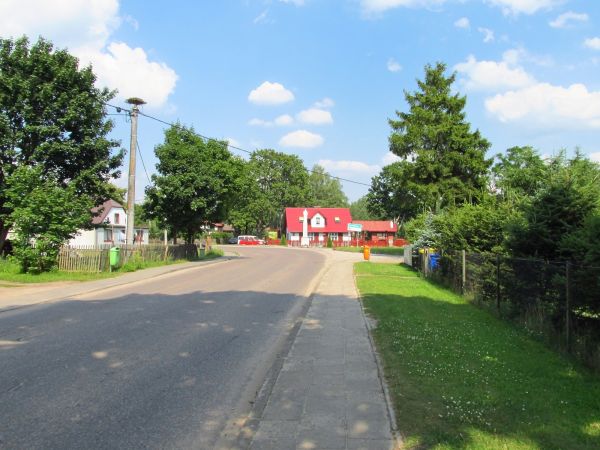 Centrum wsi Borsk na Kaszubach