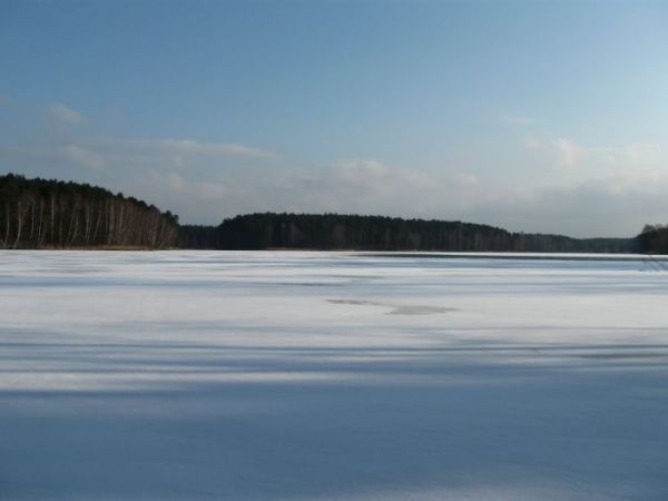 Zima nad zalewem koronowskim