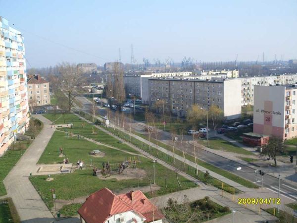 GDAŃSK - NOWY PORT.WIDOK NA PORT I STOCZNIĘ GDAŃSKĄ.