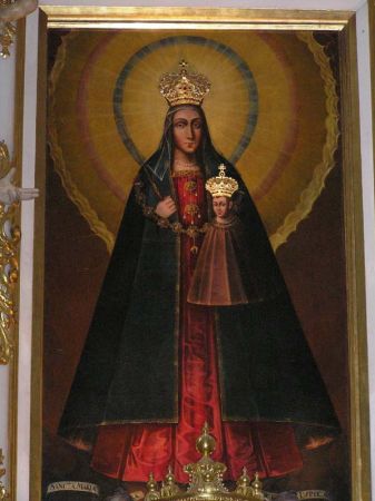 Cudowny obraz Matki Bożej Kodeńskiej przywieziony z Rzymu przez Mikołaja Sapiehę w roku 1631.