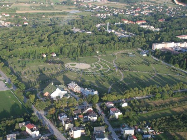 Busko-Zdrój z lotu ptaka.