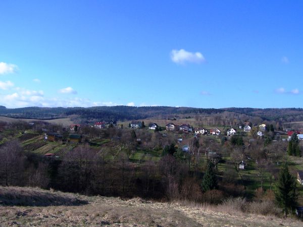 Widoki wioski Stróże Małe