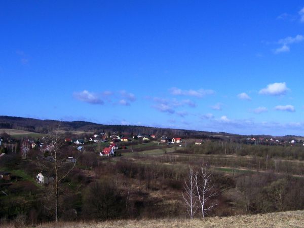 Widoki wioski Stróże Małe