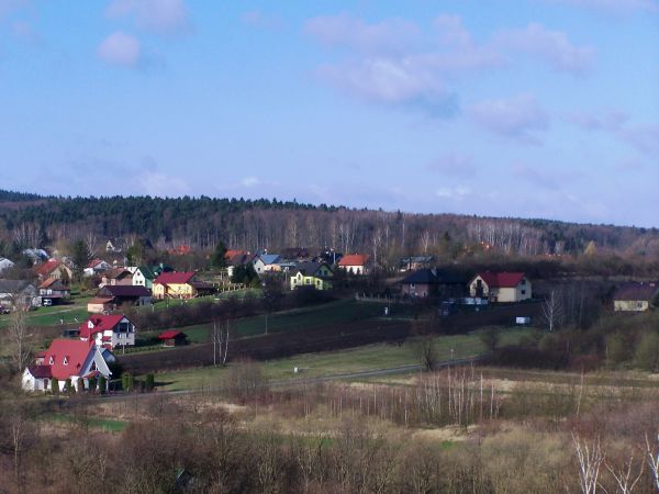 Widoki wioski Stróże Małe