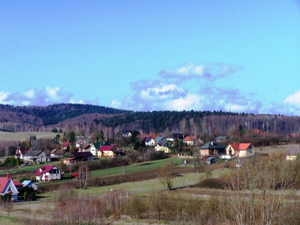 Widoki wioski Stróże Małe