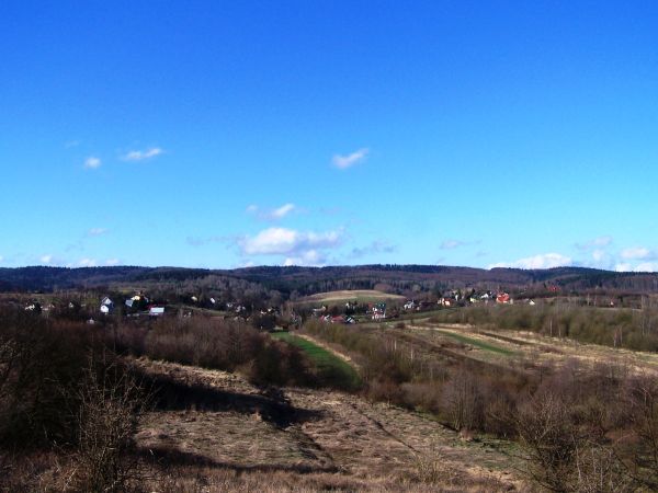 Widoki wioski Stróże Małe