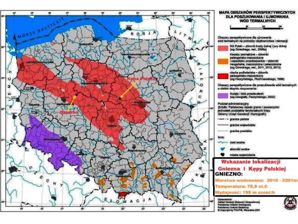 Kępa Polska na obszarze perspektywicznym wód termalnych: