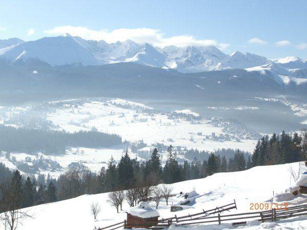 Widok od domu zimą