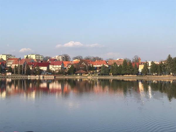 Widok na miasto od strony jez.Ryńskiego