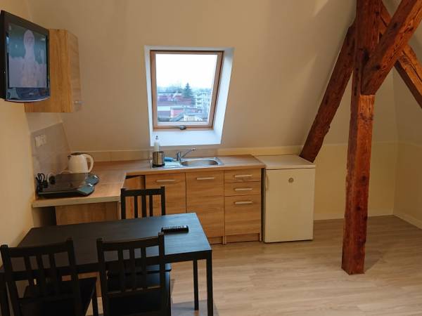 Salon w apartamencie na poddaszu