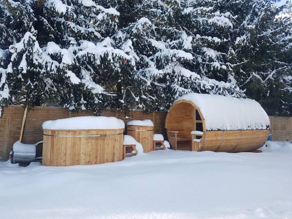 Sauna i ruska bania zimą