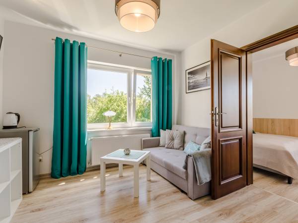 Pokój 4-osobowy typu studio - salon z rozkładaną sofą