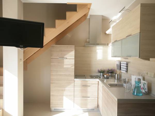 Każdy z naszych apartamentów zawiera w pełni wyposażony aneks kuchenny.