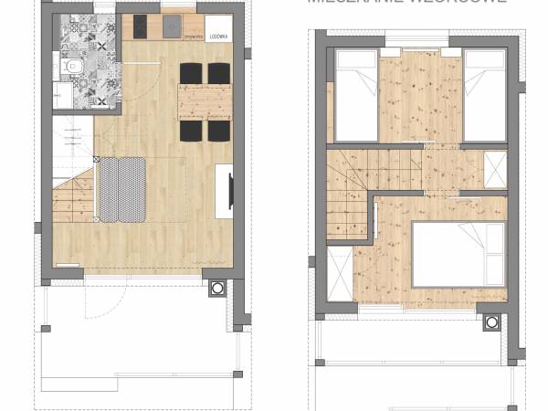 Układ funkcjonalny parter i piętro