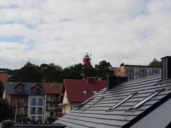 Widok z balkonu na Latarnie Morską