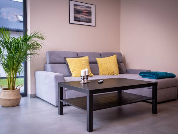 Rozkładana sofa w salonie