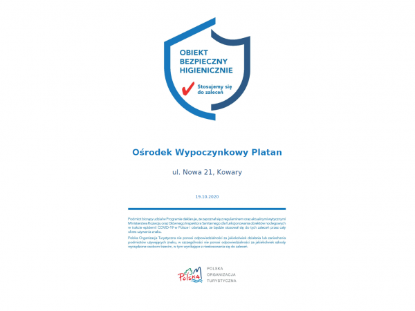 obiekt bezpieczny higienicznie