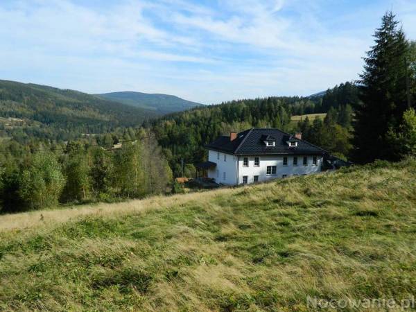 widok na tył obiektu i góry