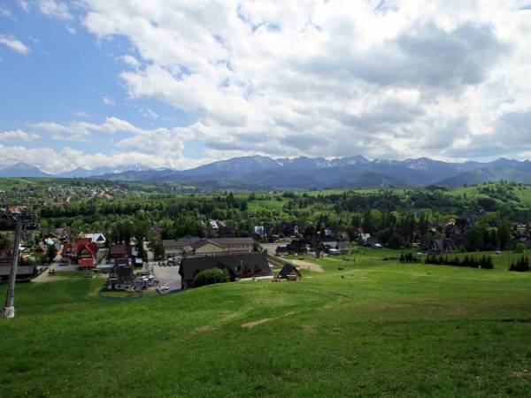 ul. Harenda w Zakopanem widok ze stoku narciarskiego