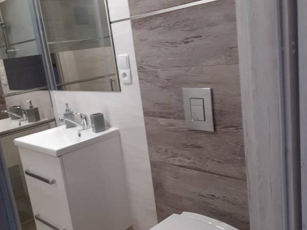 Łazienka w pokoju typu studio.