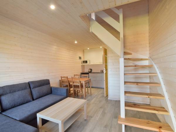 pokój dzienny z aneksem kuchennym