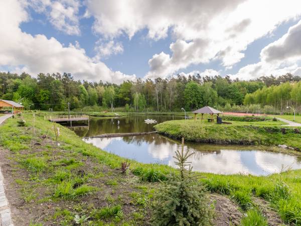 Domki nad jeziorem Ołów z własnym stawem 