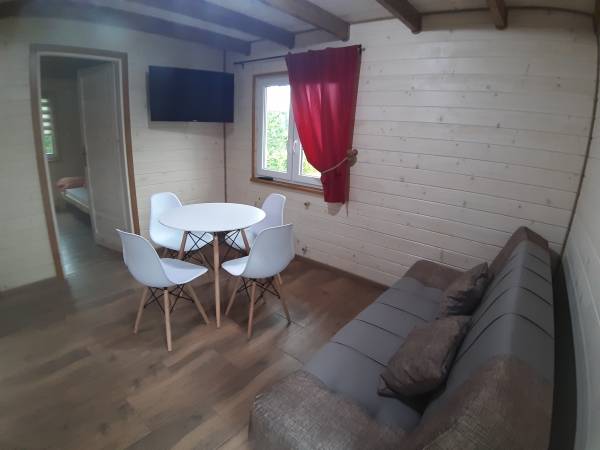 Salon - domek drewniany.
