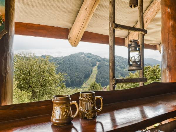 Szałas z grillem widok na Palenicę