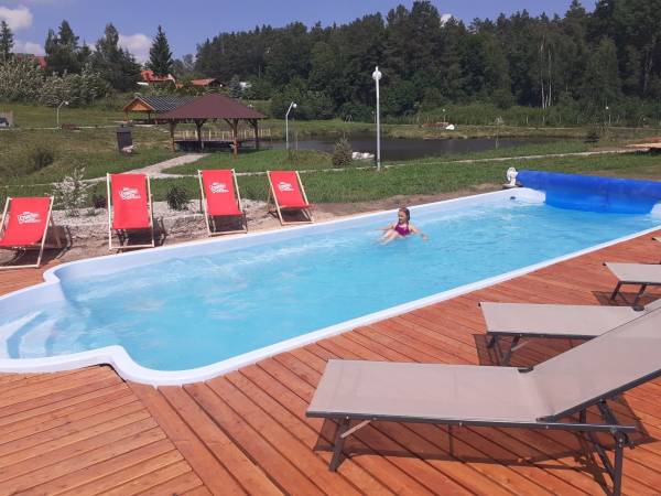 Domki nad jeziorem Ołów z własnym stawem 