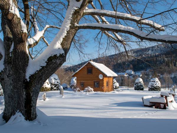 Domek zimą
