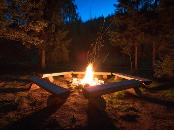 KLIMATYCZNE MIEJSCE NA OGNISKO (LAS, ŁAWKI, STOLIKI, KIJE NA KIEŁBASKI)