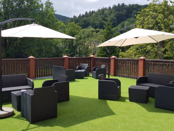 taras z widokiem na Masyw Śnieżnika