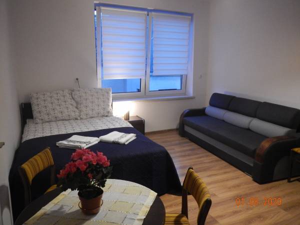 Pokój czteroosobowy z aneksem kuchennym i łazienką