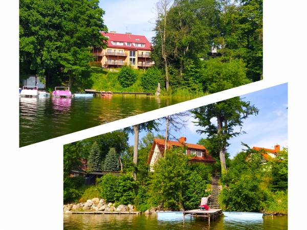 Widok od strony jeziora na DL WIKING oraz na domek wolnostojący