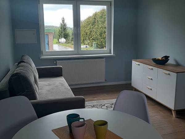 pokój wypoczynkowy z aneksem