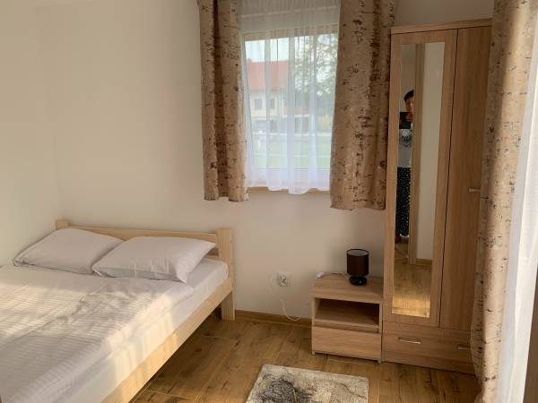 Sypialnia - domek z kominkiem