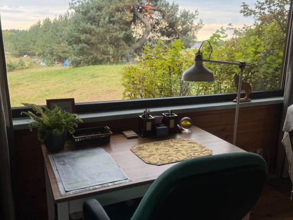 Biurko do pracy w salonie 