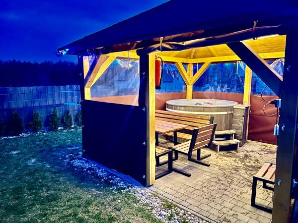 Domki WESTERN HOUSE Giżycko Fuleda Sauna Jacuzzi Kominek