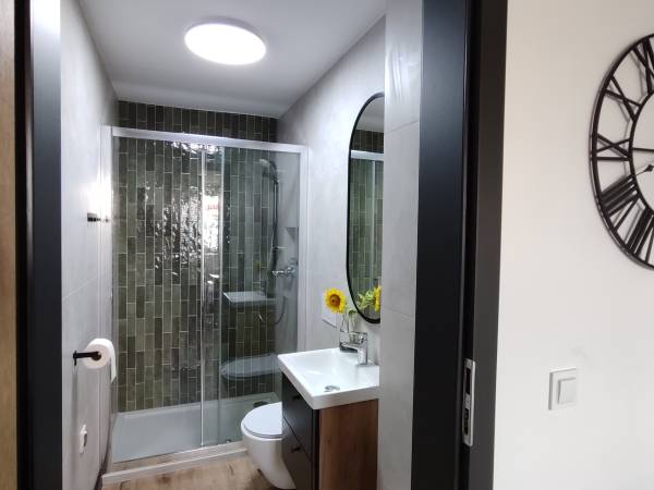 Apartament łazienka z dużym prysznicem