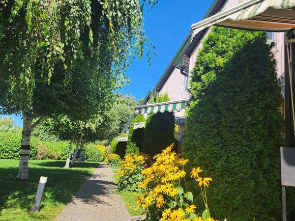 teren przed domkami 8 osob.