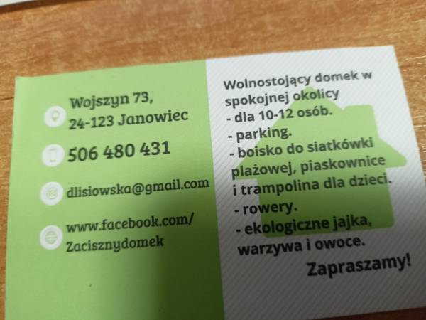 Zaciszny Domek niedaleko Kazimierza Dolnego