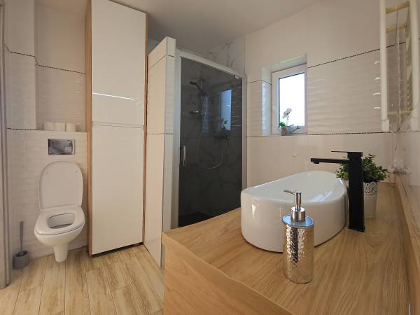 Łazienka w domku 6cio osobowym 