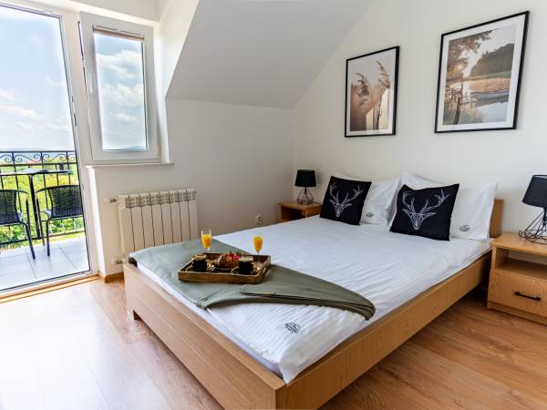 pokój 2-osobowy z łazienką i widokiem na Jezioro Solińskie